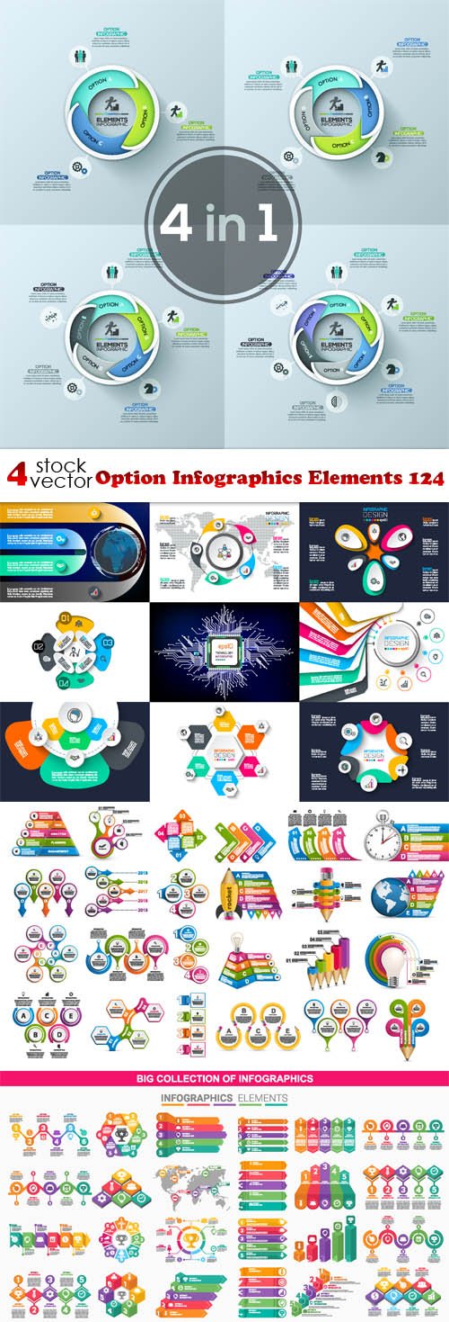 Vectors - Option Infographics Elements 124