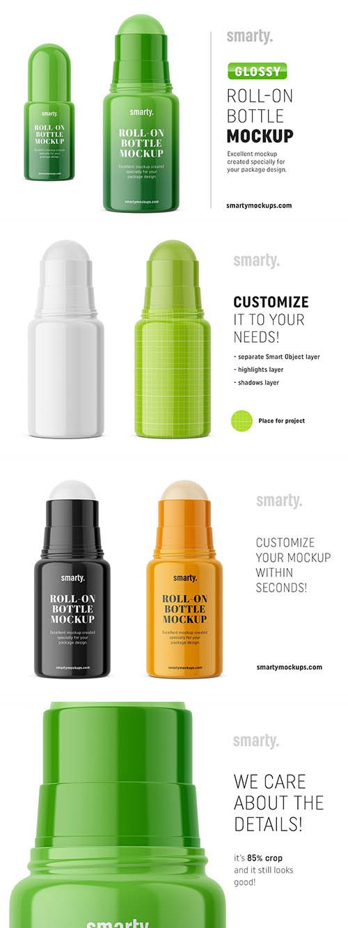 Download Glossy Roll On Bottle Mockup Mockups Free Psd Templates