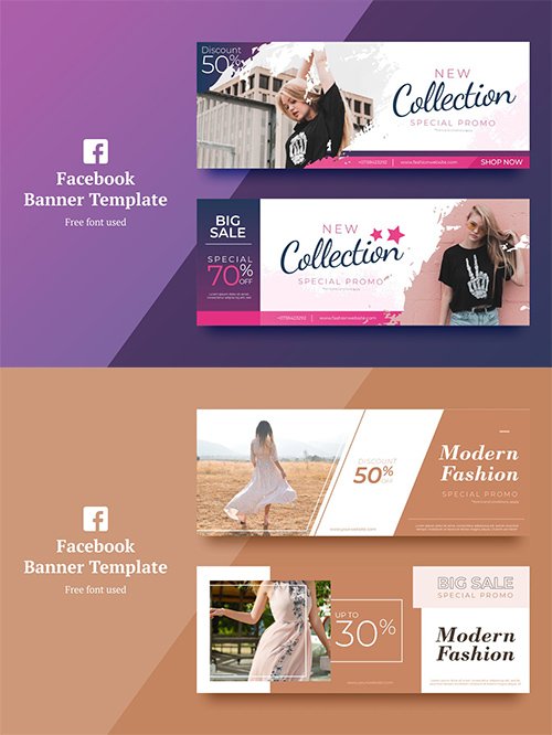 Vector Fashion Facebook Banner 1,2