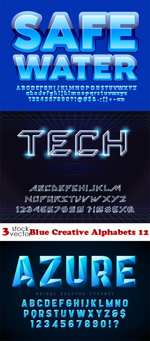 Vectors - Blue Creative Alphabets 12