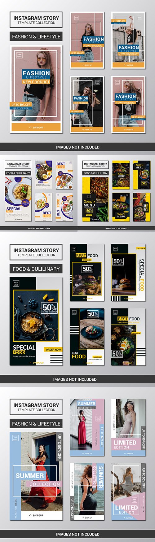 Instagram story collection design templates