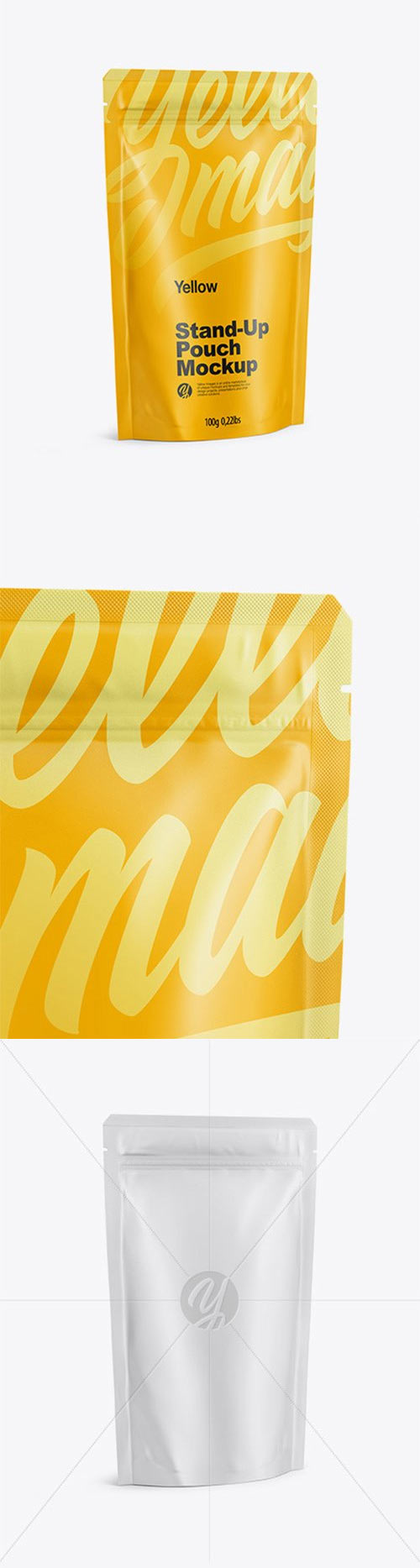 Matte Stand Up Pouch with Zipper Mockup