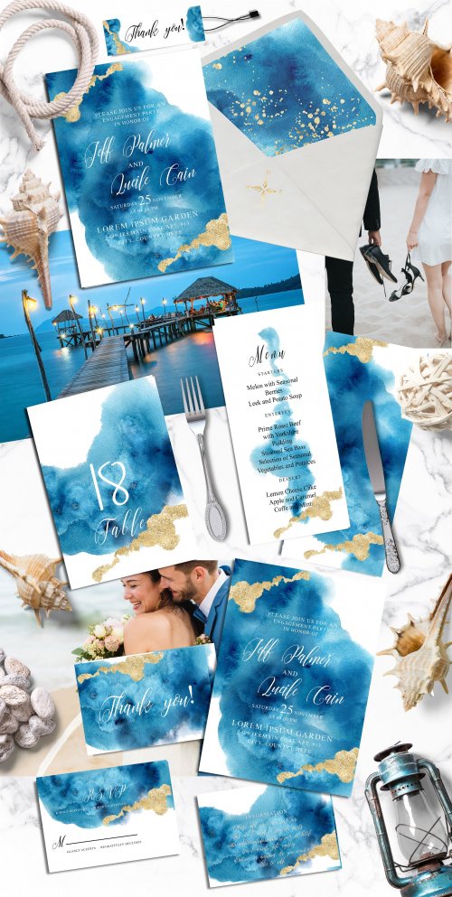 Ocean wedding invitations suit