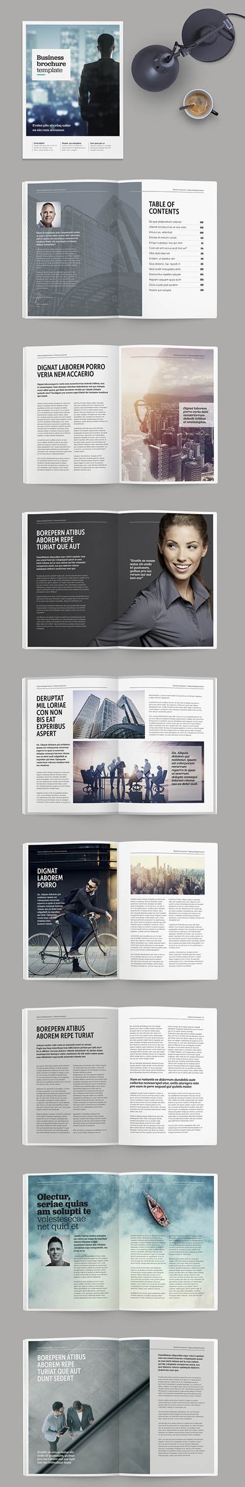 Brochure/Magazine Layout with Bold Title Treatments