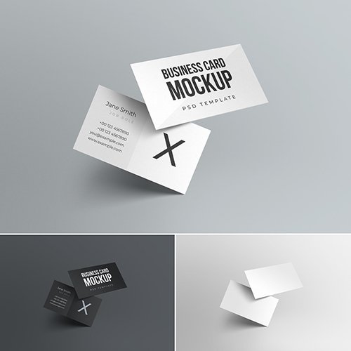 Floating Business Card Mockup