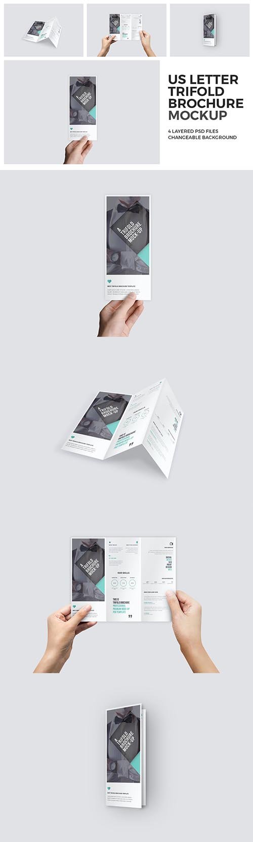 U.S. Letter Trifold Brochure Mock-Up
