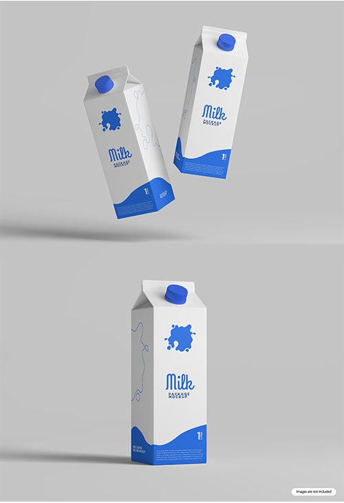 Milk Carton Template Mockup
