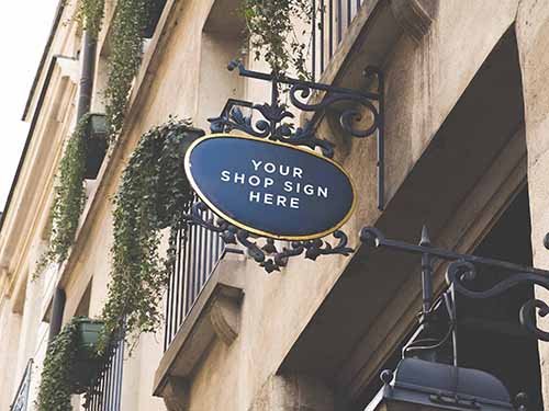 Shop Signs Mockup Template