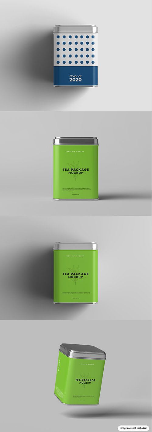 Tea Package Mockup Template Set