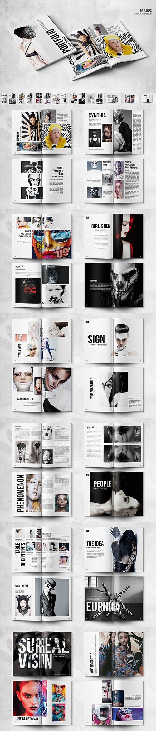 56 Pages Portfolio Design - A4 & US Letter