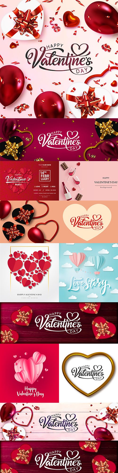 Valentine's Day romantic elements decorative illustrations 16