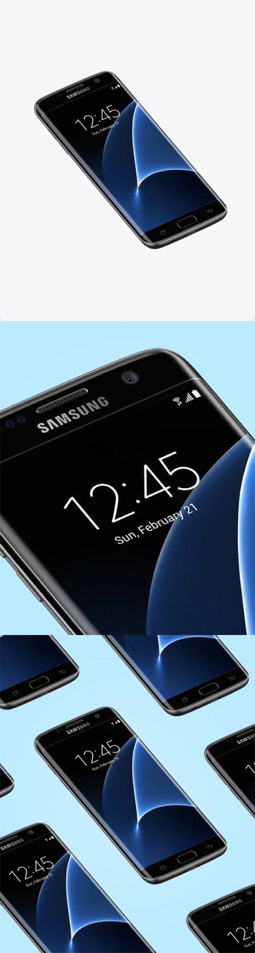 Black Onyx Samsung Galaxy S7 Phone Mockup
