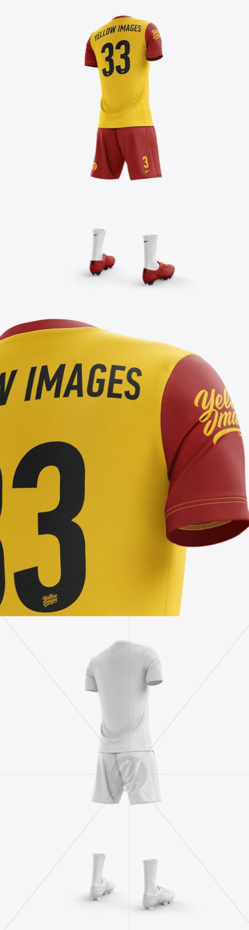 Mens Full Soccer Kit with Lace-Up Jersey mockup