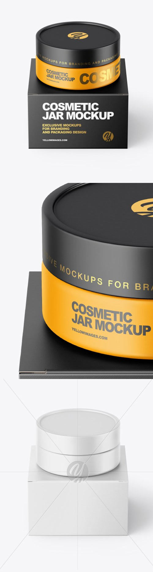 Matte Cosmetic Jar with Paper Box Mockup