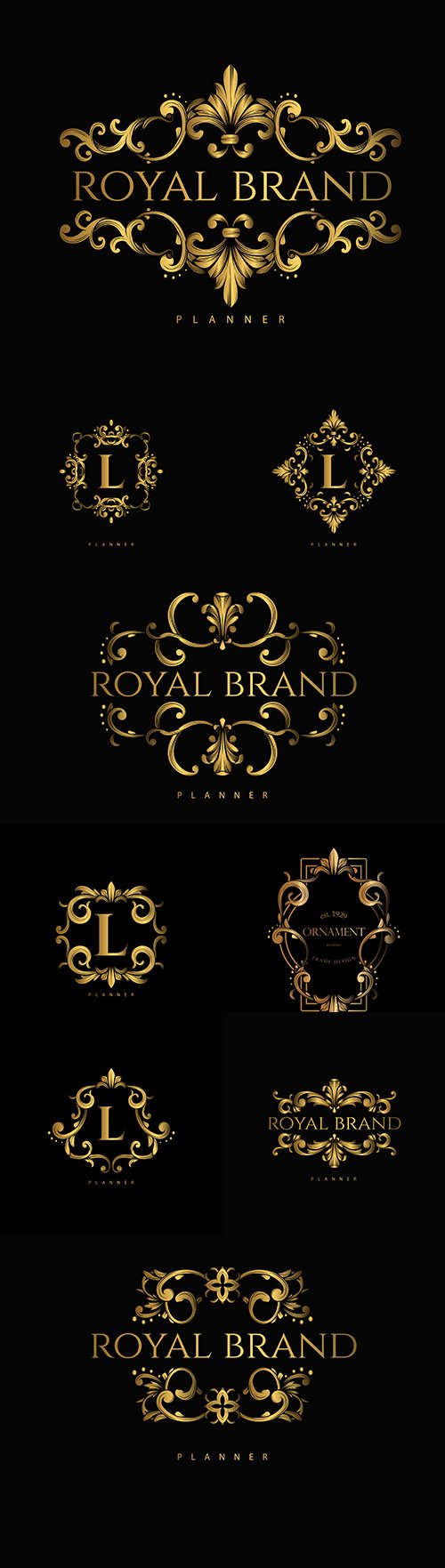 Gold luxury logo design for vintage invitations
