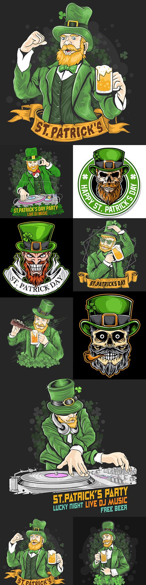 St. Patrick 's Day beer party design illustrations