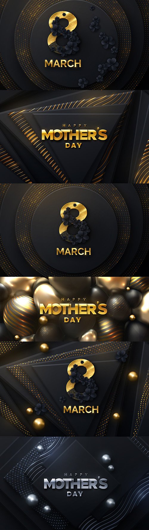 Mother's day and March 8 dark gold design