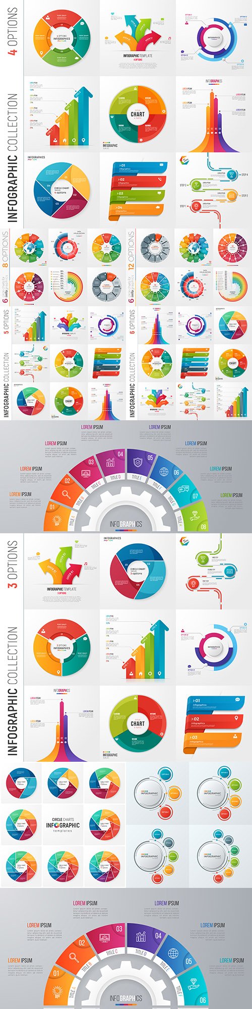 Business infographics options elements collection 125