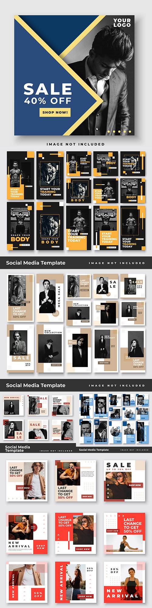 Social media instagram post design templates