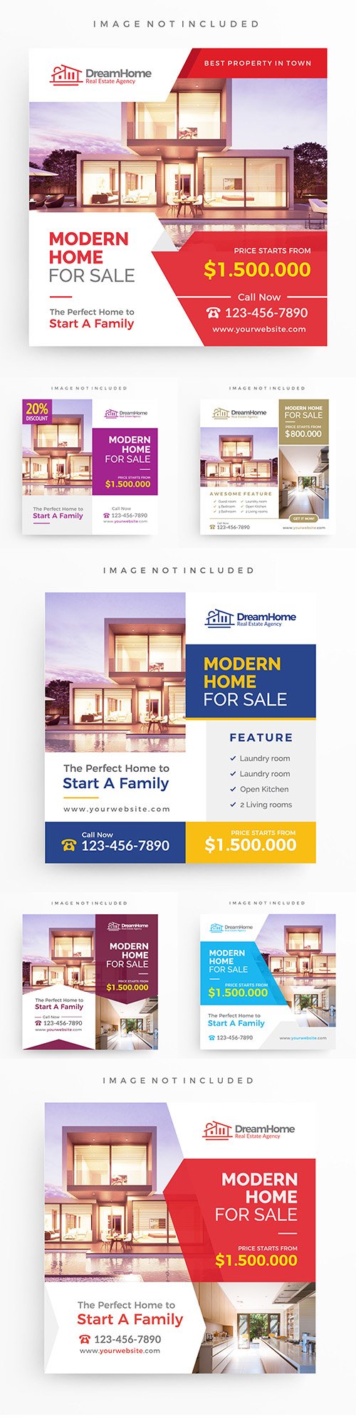 Real estate for sale banner template for promotion