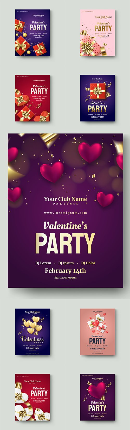 Valentine's Day romantic poster decorative illustrations