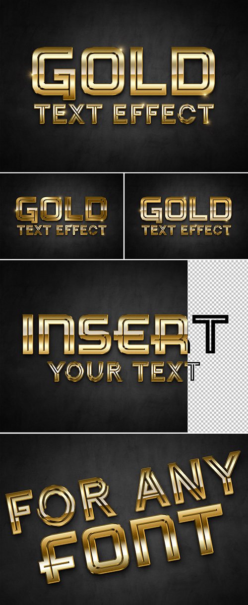 Gold 3D Text Effect Mockup