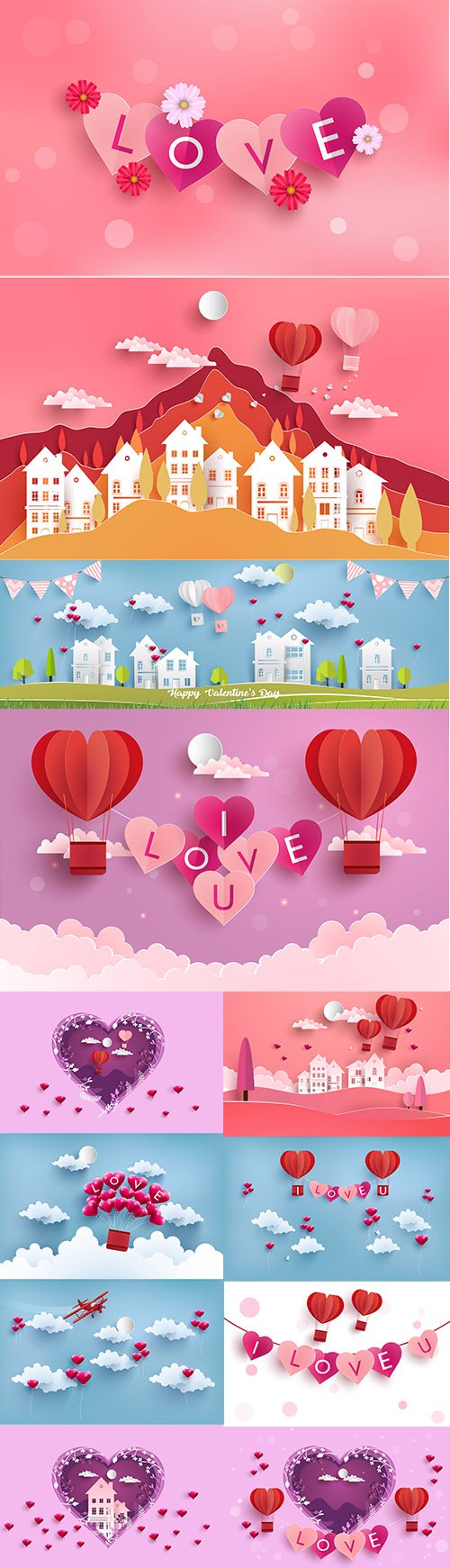Happy Valentines Day Illustration Set