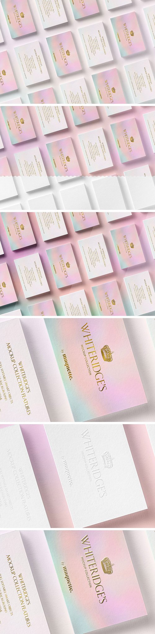 Array of Luxury Gold-Embossed Business Cards Mockup 2