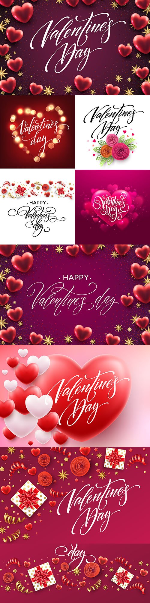 Happy Valentine's Day romantic decorative illustrations 29