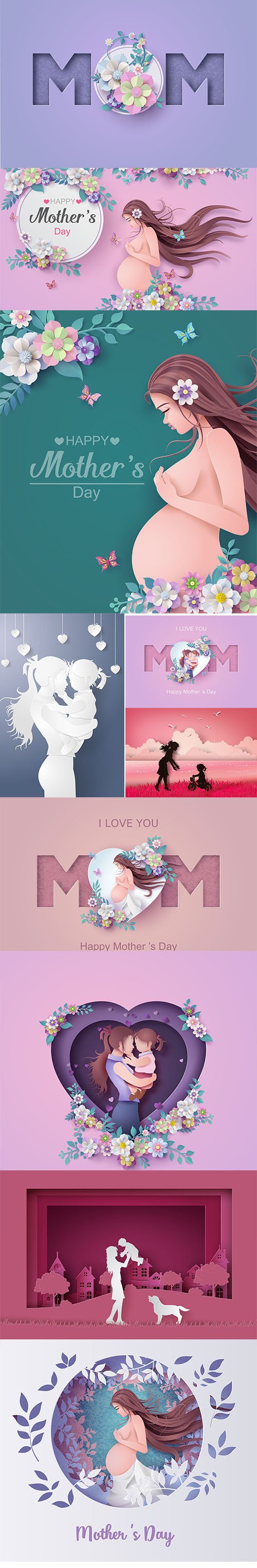 Happy Mothers Day Greeting Card Set