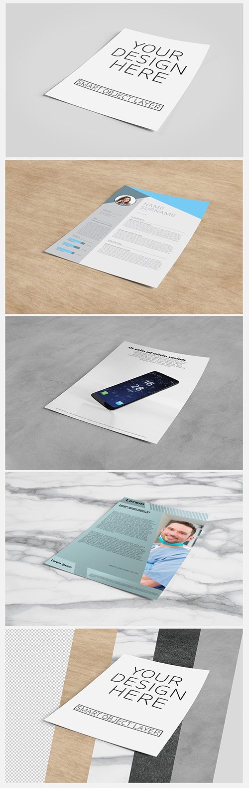 Sheet of Paper Mockup with Editable Layout