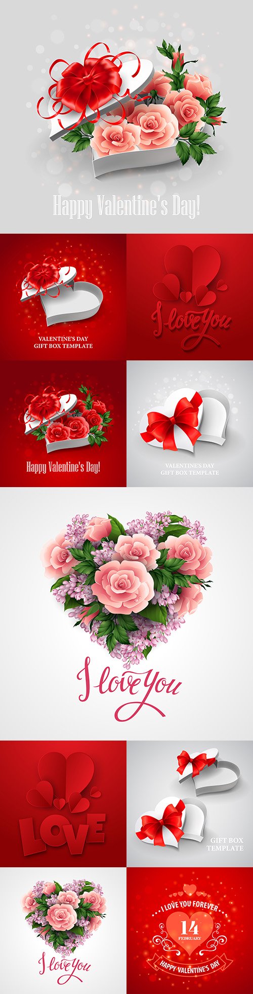 Happy Valentine's Day romantic decorative illustrations 33