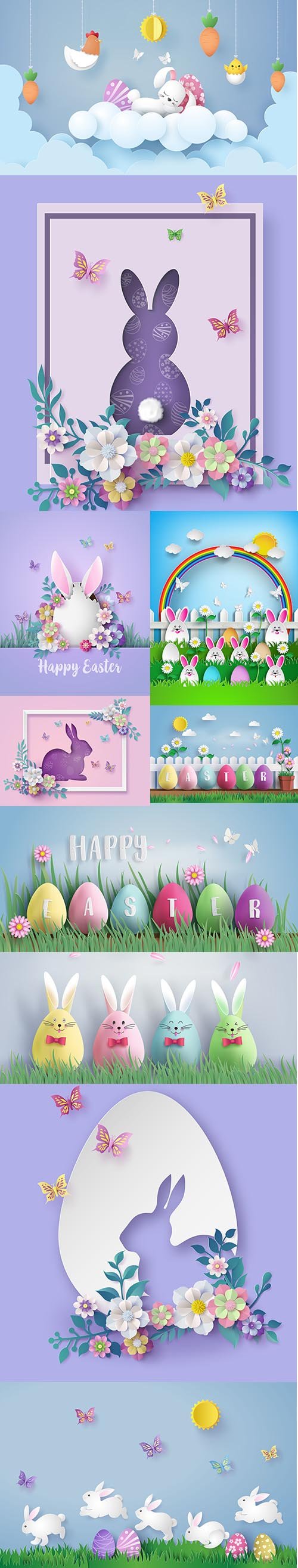 Easter Day Beautiful Illustration Vector Set