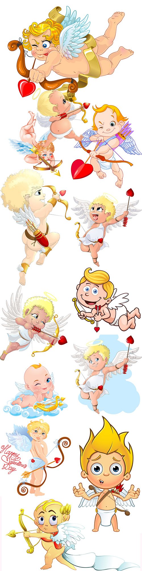 St. Valentine's day romantic cartoon cupid collection 4