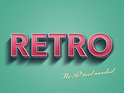 3D Retro Style Text Effect Mockup