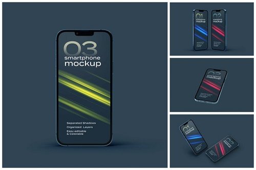 Dark iPhone 13 Pro Mockup Set