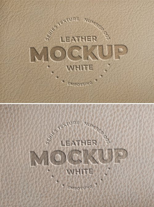 Embossed White Leather Logo Mockups