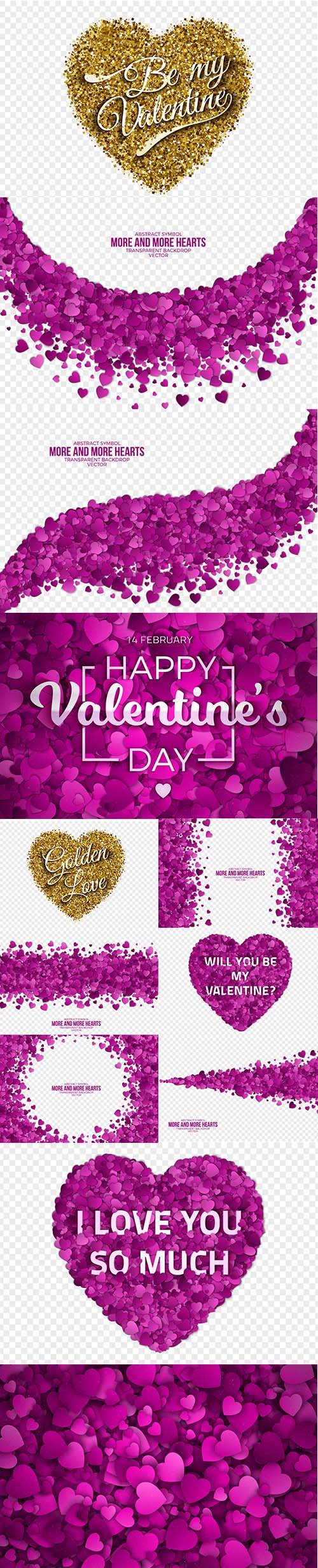 Set of Romantic Valentines Day Illustrations Vol 3