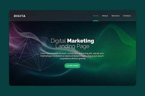 Digital - Premium Landing Page PSD Banner
