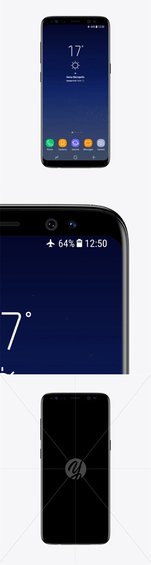 Midnight Black Samsung Galaxy S8 Phone Mockup
