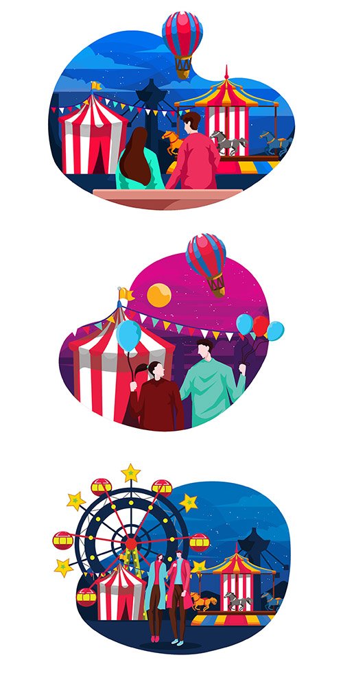 Carnaval Flat Illustration Set