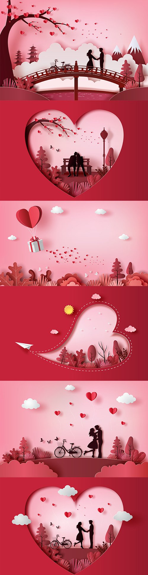 Happy Valentine's Day romantic decorative illustrations 35