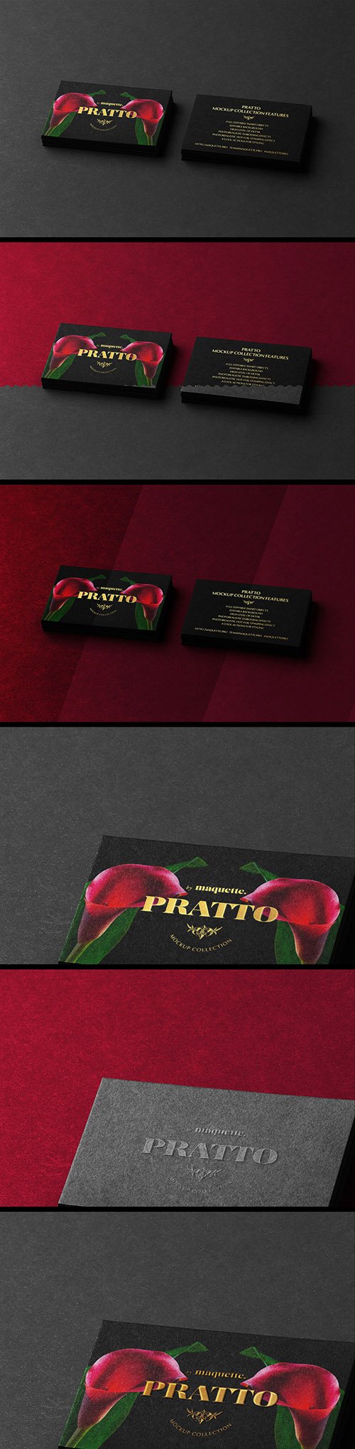 Two Black and Gold Business Cards Mockup 2