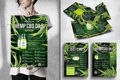 Cannabis Hemp CBD Posters & Flyers Bundle