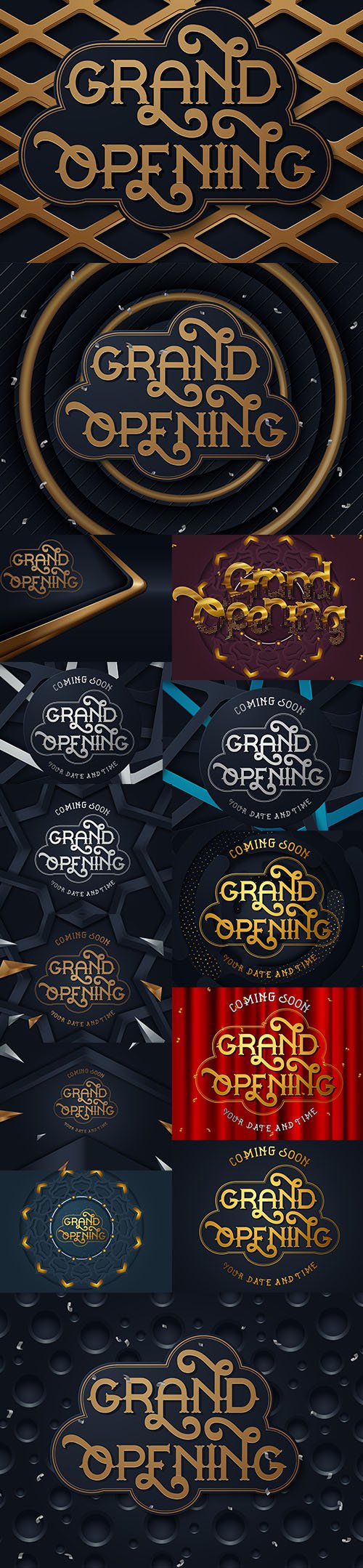 Grand Opening Vector Illustrations