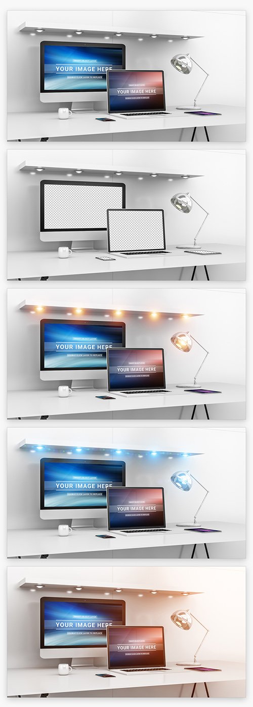 Desktop and Various Devices Mockup