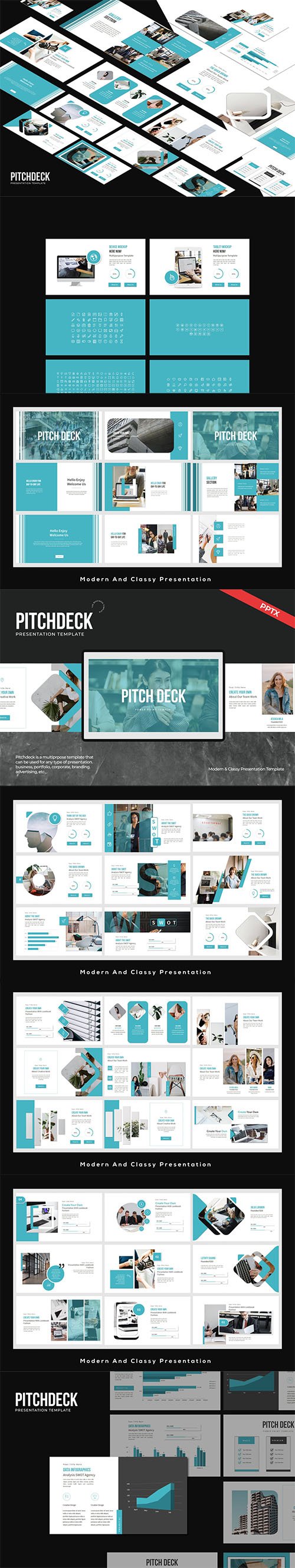 Pitch deck Business Presentation Powerpoint, Keynote and Google Slides Template