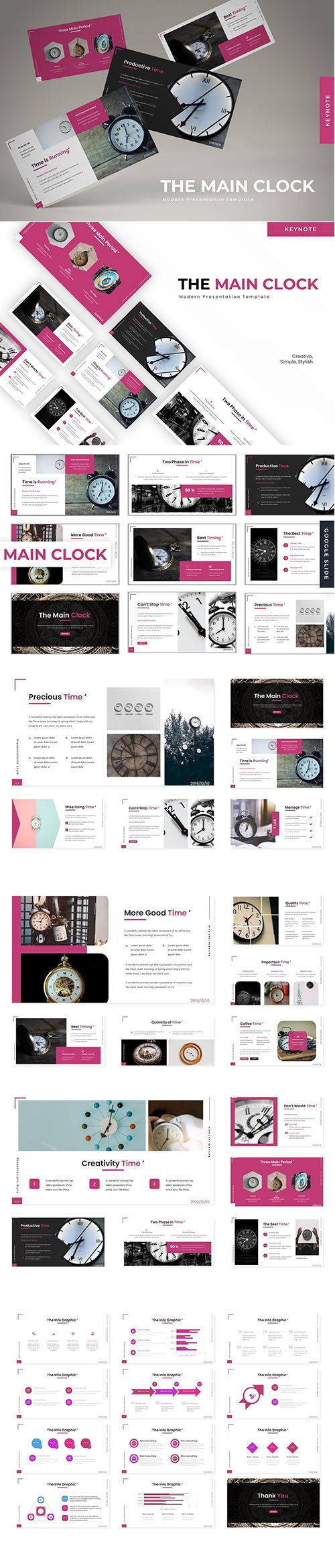 The Main Clock - Powerpoint, Keynote Template and Google Slide Template