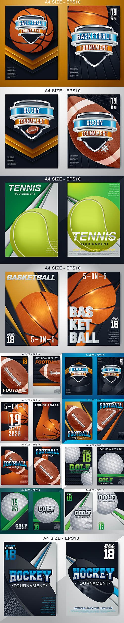 Modern Sports Tournament Posters Pack