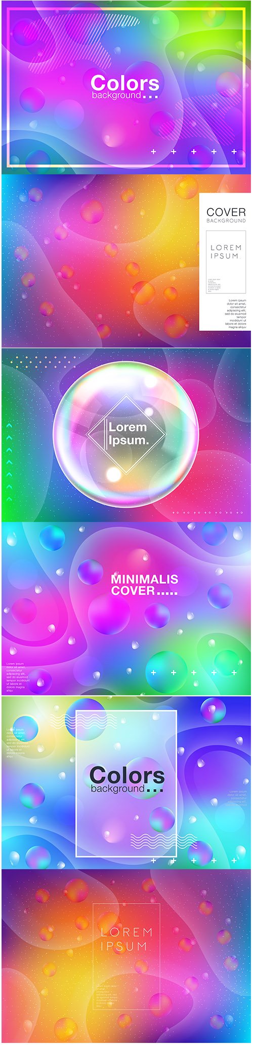 Set of Abstract Background with Gradient Fluid Shapes